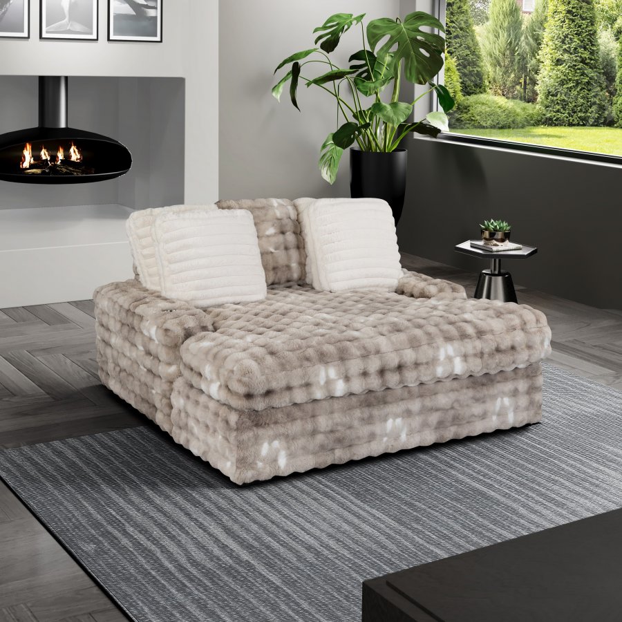 U8292 Marble Grey Chaise Lounge