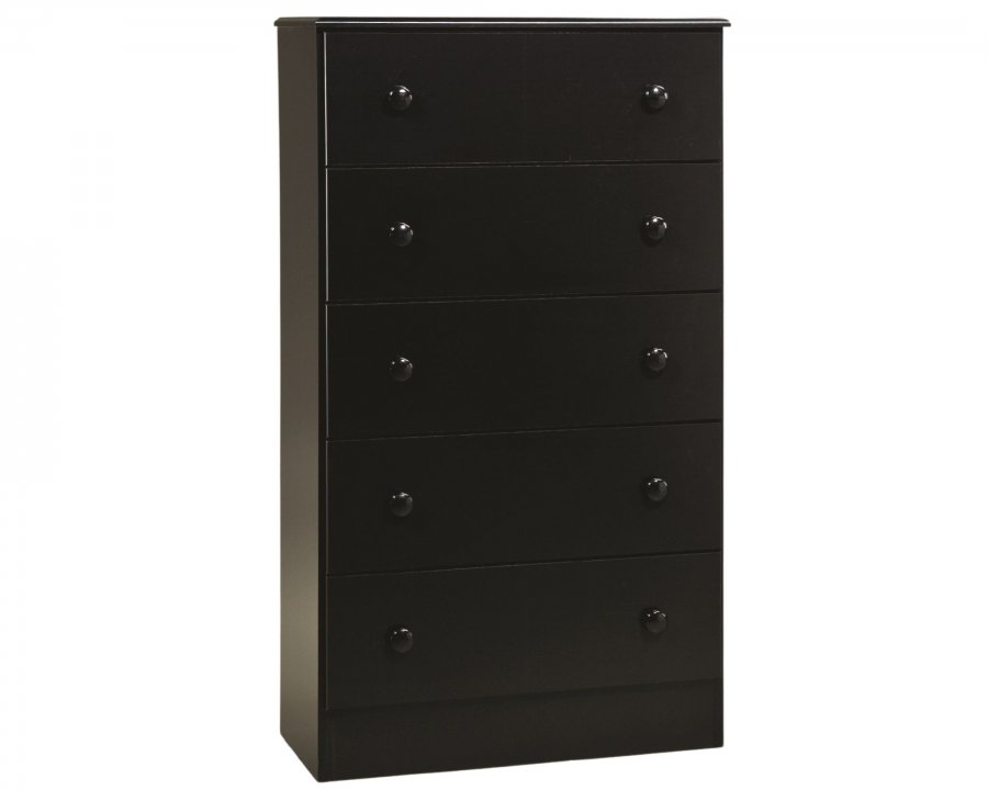 195 5 Drawer Black Chest