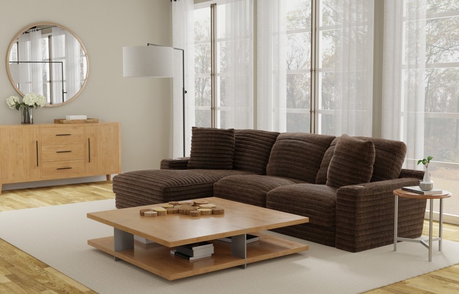 3045 Chocolate Sectional Rev