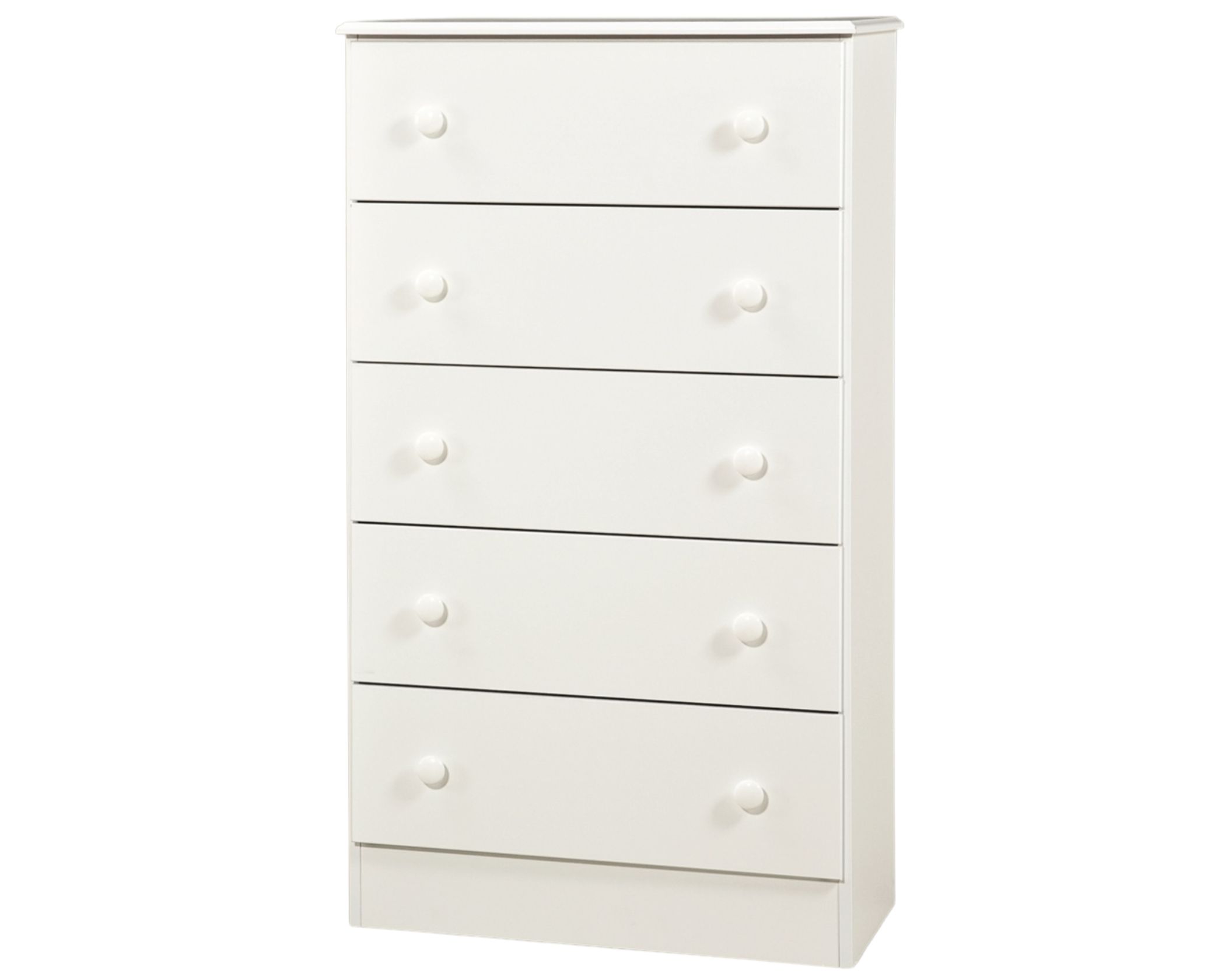 193 5 Drawer White Chest - Click Image to Close