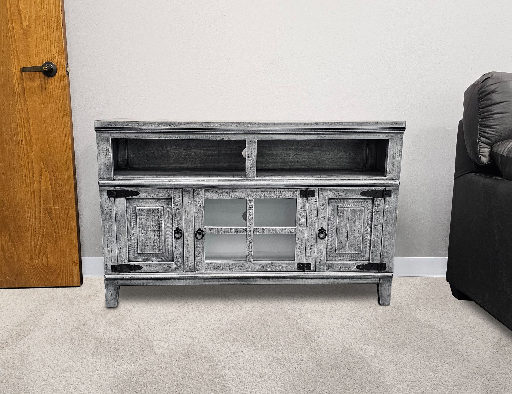 Grey Hacienda 50" TV Stand - Click Image to Close